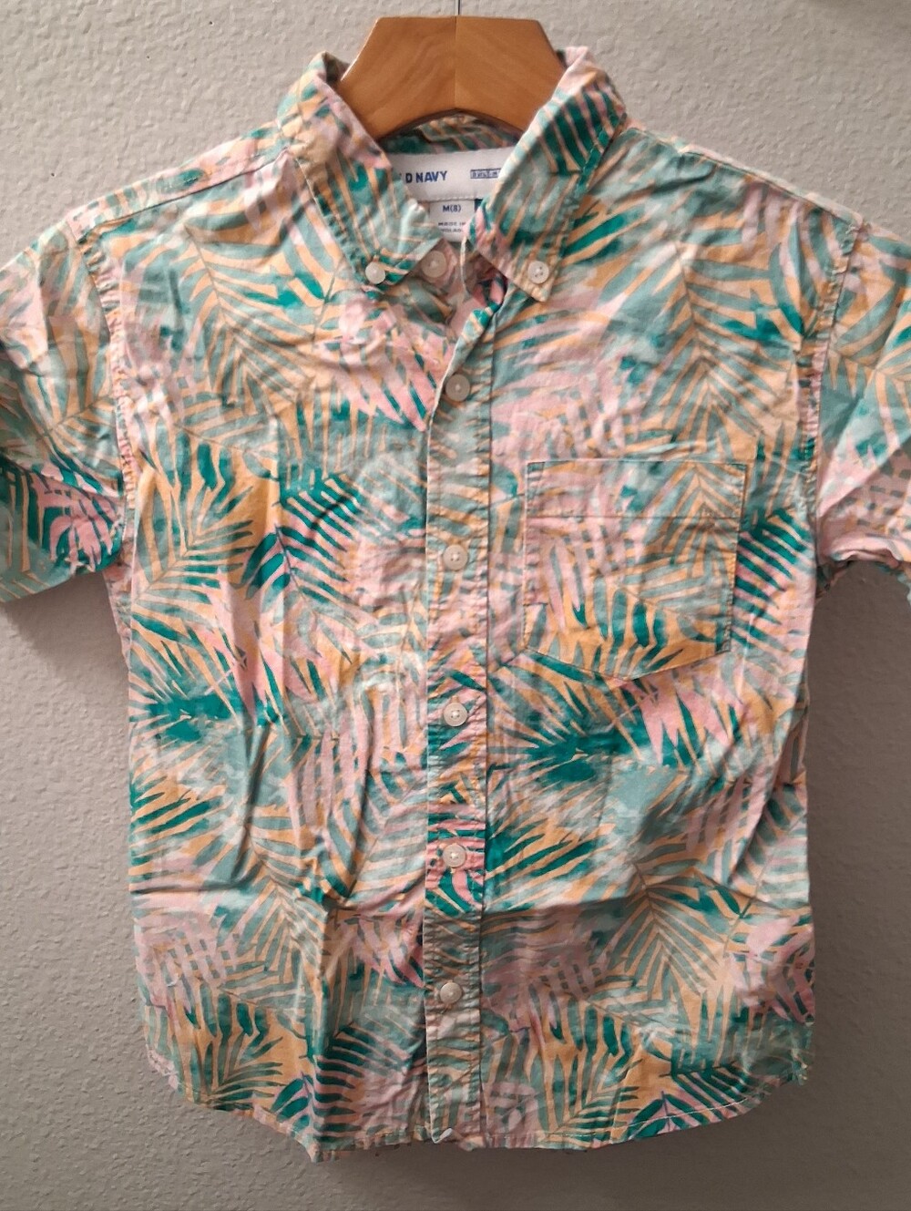 Old Navy Printed Short Sleeve Button Down Boys Medium 8